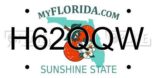 H62QQW Florida License Plate