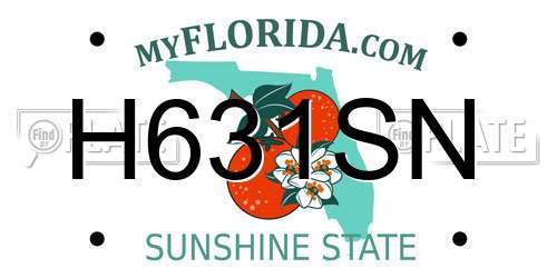 H631SN Florida License Plate