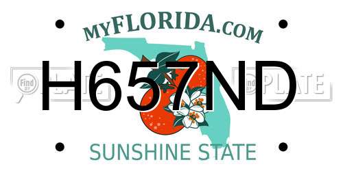 H657ND Florida License Plate
