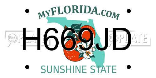 H669JD Florida License Plate