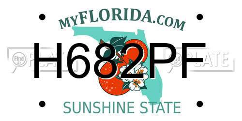 H682PF Florida License Plate