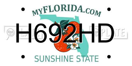 H692HD Florida License Plate