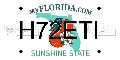 H72ETI Florida License Plate