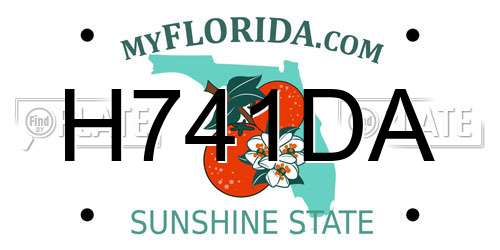 H741DA Florida License Plate