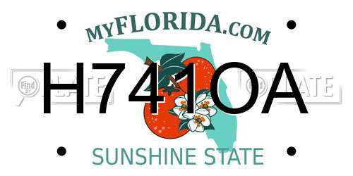 H741OA Florida License Plate