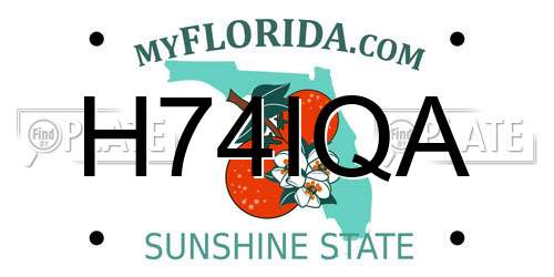 H74IQA Florida License Plate