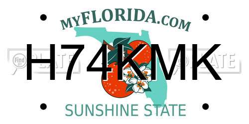 H74KMK Florida License Plate