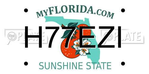 H77EZI Florida License Plate