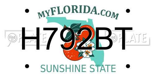 H792BT Florida License Plate