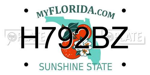 H792BZ Florida License Plate