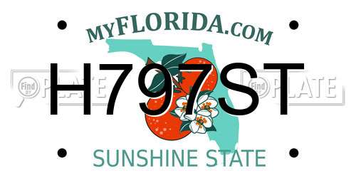 H797ST Florida License Plate