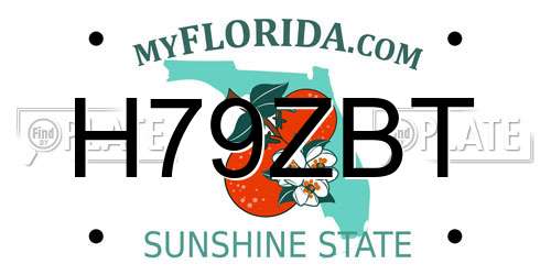 H79ZBT Florida License Plate