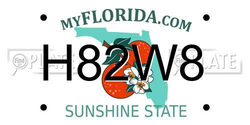 H82W8 Florida License Plate