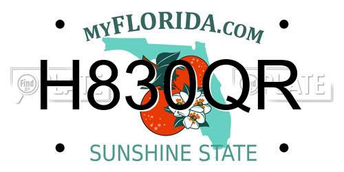 H830QR Florida License Plate