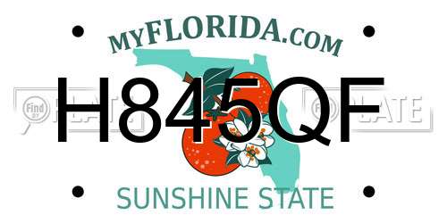 H845QF Florida License Plate