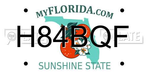 H84BQF Florida License Plate