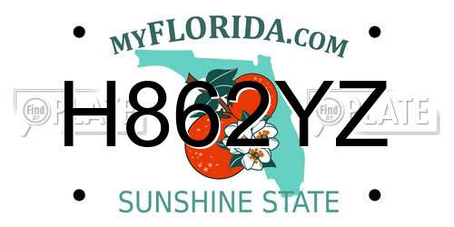 H862YZ Florida License Plate