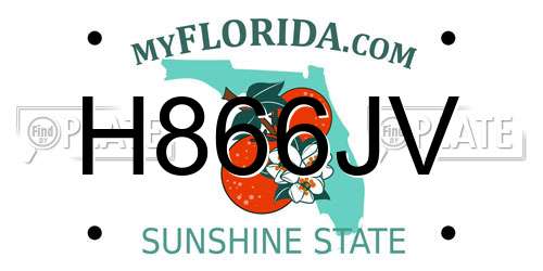 H866JV Florida License Plate