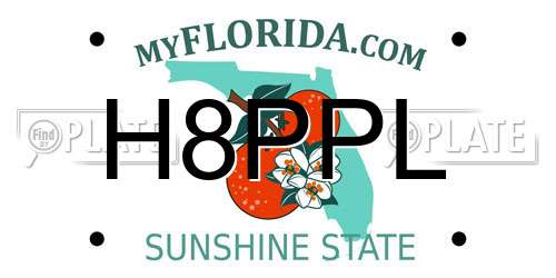 H8PPL Florida License Plate