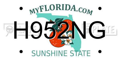 H952NG Florida License Plate