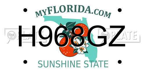 H968GZ Florida License Plate