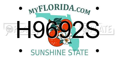 H9692S Florida License Plate