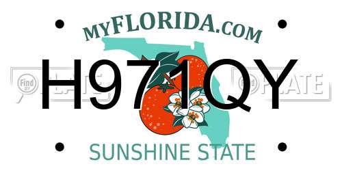 H971QY Florida License Plate