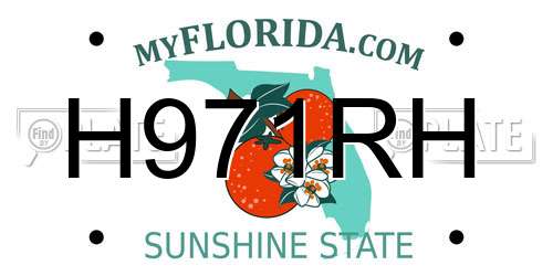 H971RH Florida License Plate