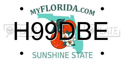 H99DBE Florida License Plate