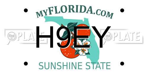 H9EY Florida License Plate