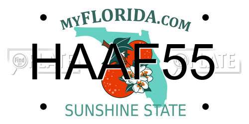 HAAF55 Florida License Plate