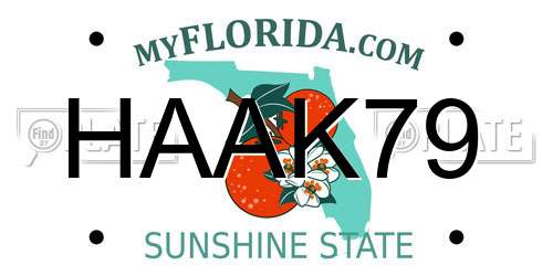 HAAK79 Florida License Plate