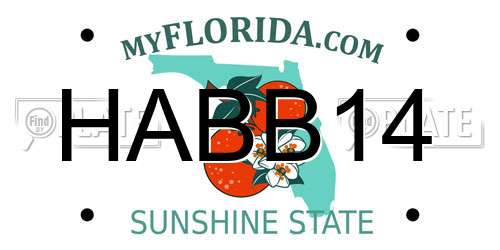 HABB14 Florida License Plate