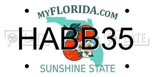 HABB35 Florida License Plate