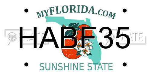 HABF35 Florida License Plate