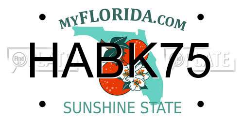 HABK75 Florida License Plate