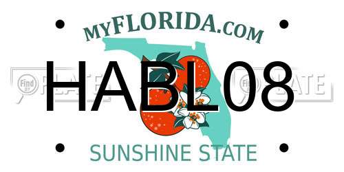 HABL08 Florida License Plate
