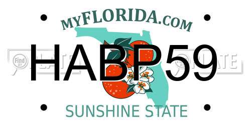 HABP59 Florida License Plate