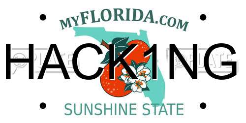 HACK1NG Florida License Plate