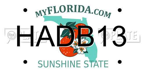 HADB13 Florida License Plate