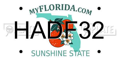 HADF32 Florida License Plate