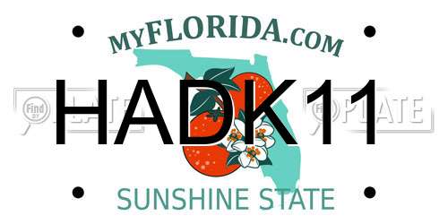 HADK11 Florida License Plate