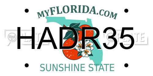 HADR35 Florida License Plate