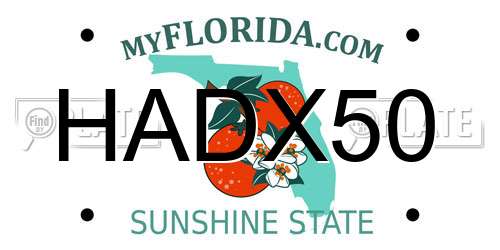 HADX50 Florida License Plate