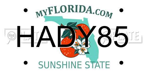 HADY85 Florida License Plate