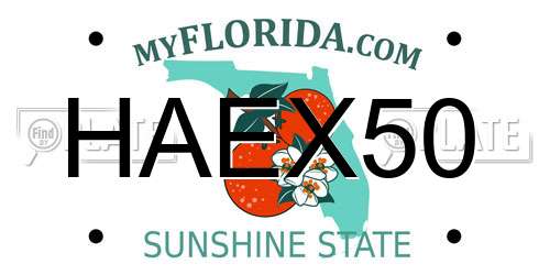 HAEX50 Florida License Plate