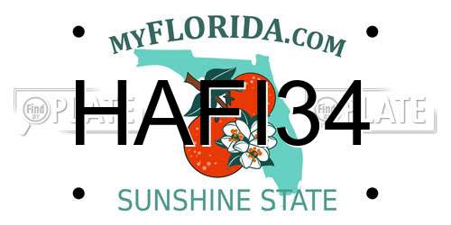 HAFI34 Florida License Plate