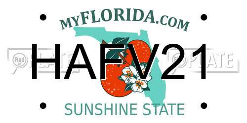 HAFV21 Florida License Plate