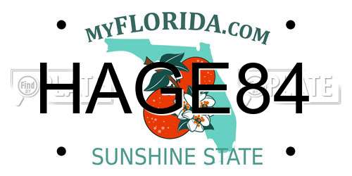 HAGE84 Florida License Plate