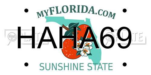 HAHA69 Florida License Plate